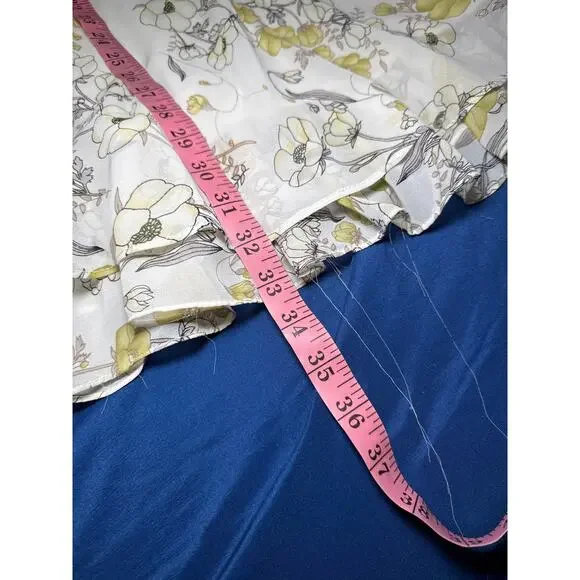 Necessary Objects floral beaded empire‎ waist sheer lined dress womens small y2k - Picture 9 of 10